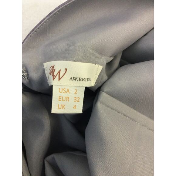 AW BRIDAL 2 XS purple haze formal prom party bridesmaid maxi dress NEW B157 - Picture 8 of 9